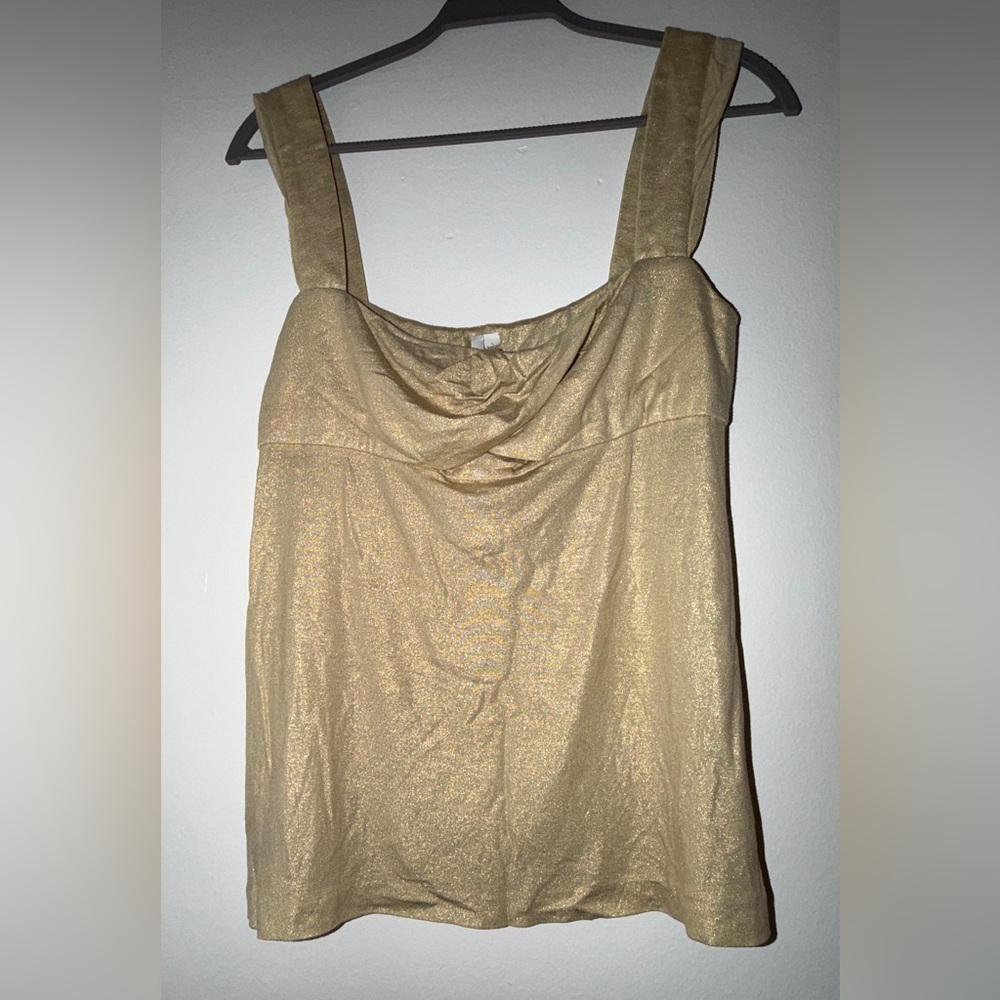 Elegant Gold Metallic Sleeveless Top